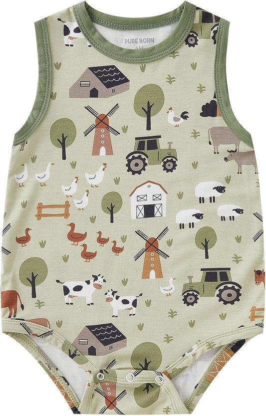 pureborn Baby Boys Girls Bodysuit Super Soft Cotton Romper 0-24 Months