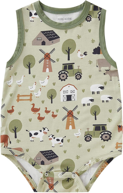 pureborn Baby Boys Girls Bodysuit Super Soft Cotton Romper 0-24 Months