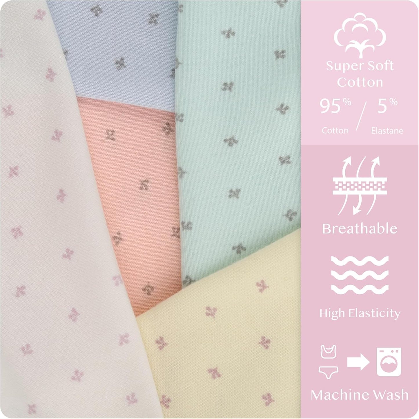 Donella Girls' Soft Cotton Underwear - Kids Bikini Brief Panties for Girls and Toddlers 5-Pack, Age: 2-15