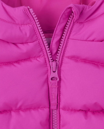 The Children's Place Baby and Toddler Girls' Medium Weight Wind-Resistant, Water-Resistant Puffer Jacket