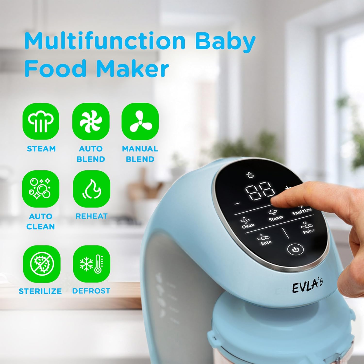 EVLA'S Baby Food Maker, Steamer, Blender, Baby Food Processor for Healthy Homemade Baby Food in
