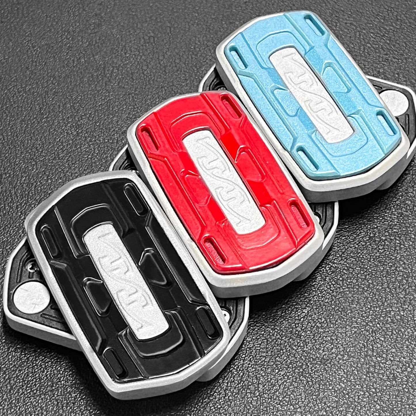 Sound Range Fidget Slider, Infinite Range Finger Spin Top Decompression Toy Adult Metal Fidget Toys Magnetic Coin EDC Gear Haptic (Blue)