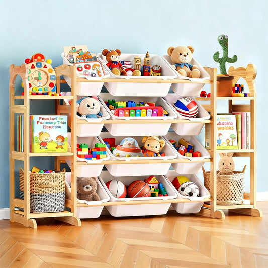 ZJFGPOT Toy Storage Organizer with 6 Shelves and 12 Bins, Toy Organizers and Storage Shelf with