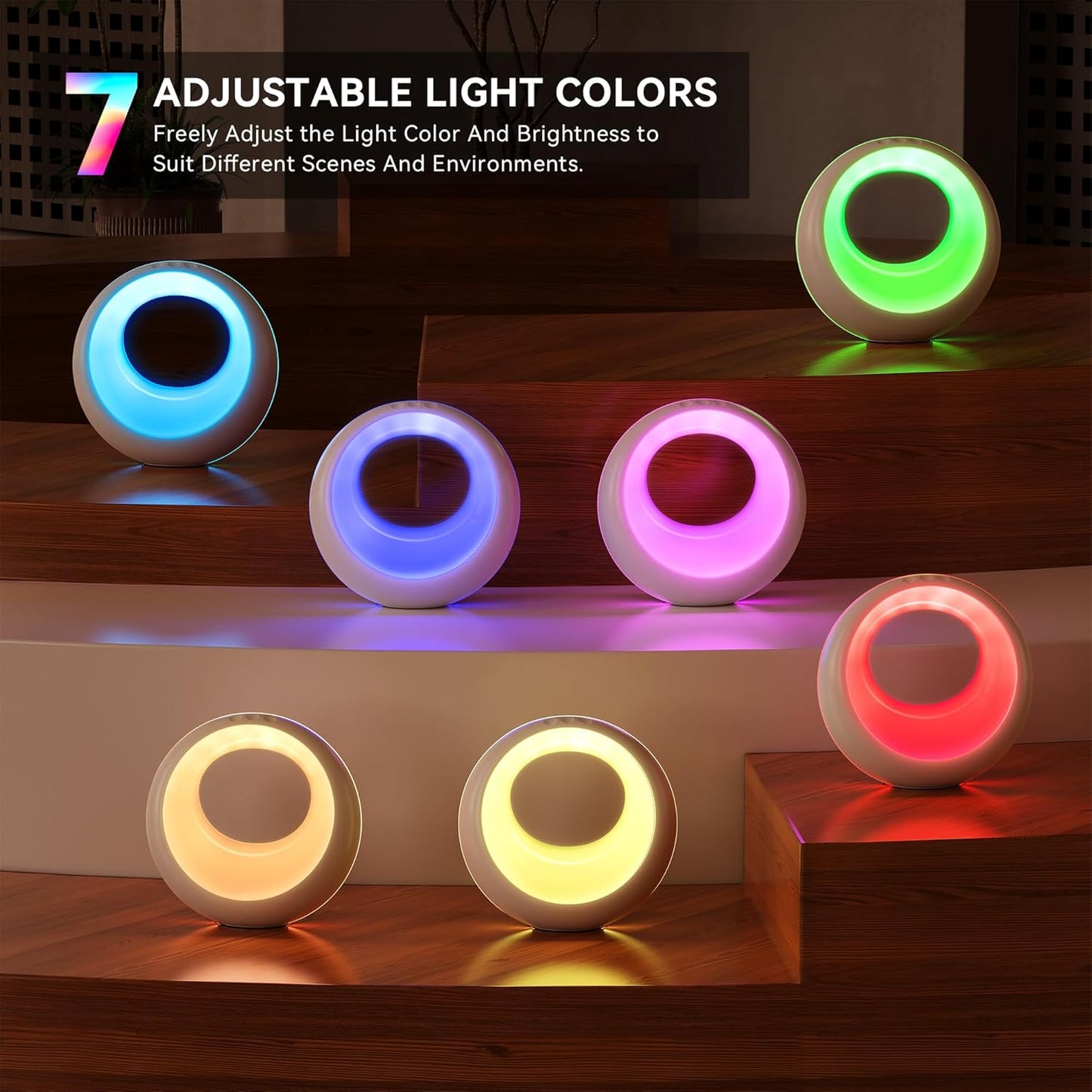 Nursery Night Light for Baby, Magic Moon Lamp for Kids and Adult 7 Lighting Colors & 9 RGB Modes, Rechargeable Bedside Table Lamp with Timing Function, Sleep Aid Nursing Lamp for Bedroom