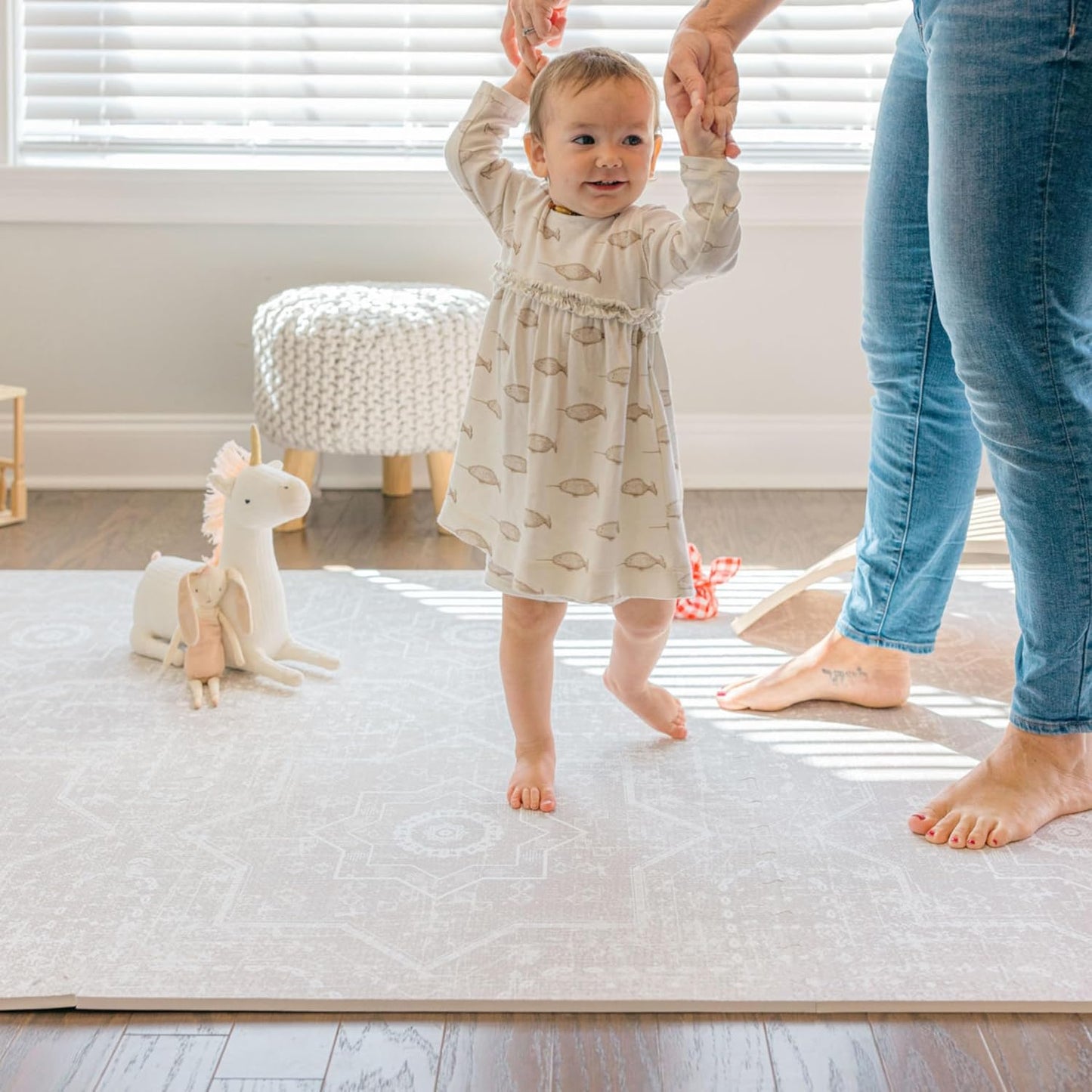 Baby Play Mats for Floor - Layla (4x6ft) - Premium EVA Foam Play Mat for Babies & Toddlers - Perfect for Tummy Time, Crawling, Playroom - Stylish & Comfortable Kids Play Mat