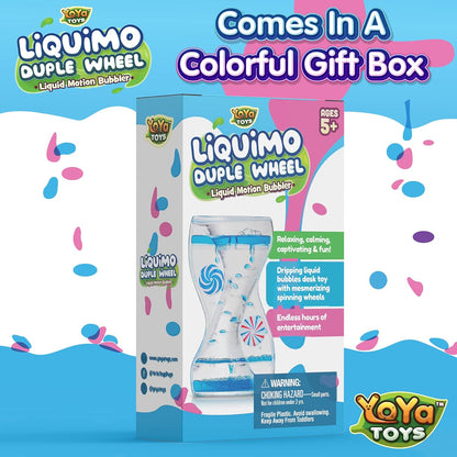 YoYa Toys Liquimo Liquid Motion Bubbler Duple Wheel for Kids - Satisfying Toys for Stress, Anxiety Relief, Autism - Fidget Toy Can Be Used As an Office Desk Toy Timer, Holiday Stocking Stuffers