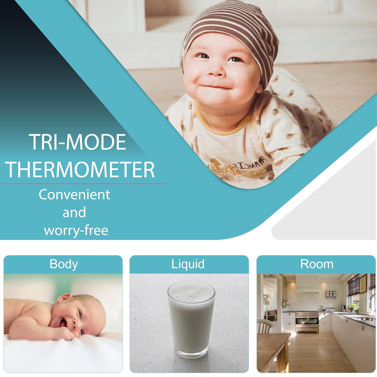 Amplim Non-Contact Forehead Thermometer & Case for Adults, Kids, Baby, FDA Cleared, Medical Grade