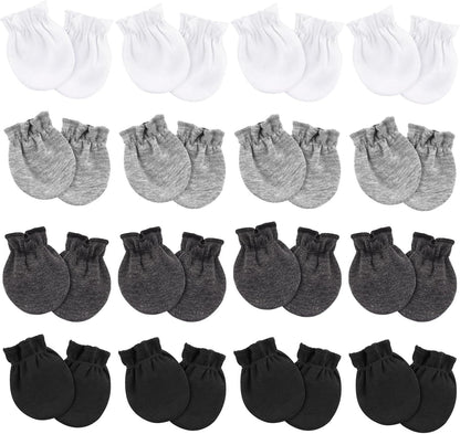 Newborn Baby Mittens No Scratch Cotton Elastic Wrist Gloves Infant Toddler Mittens for Baby Boy Girl 0-6 Months