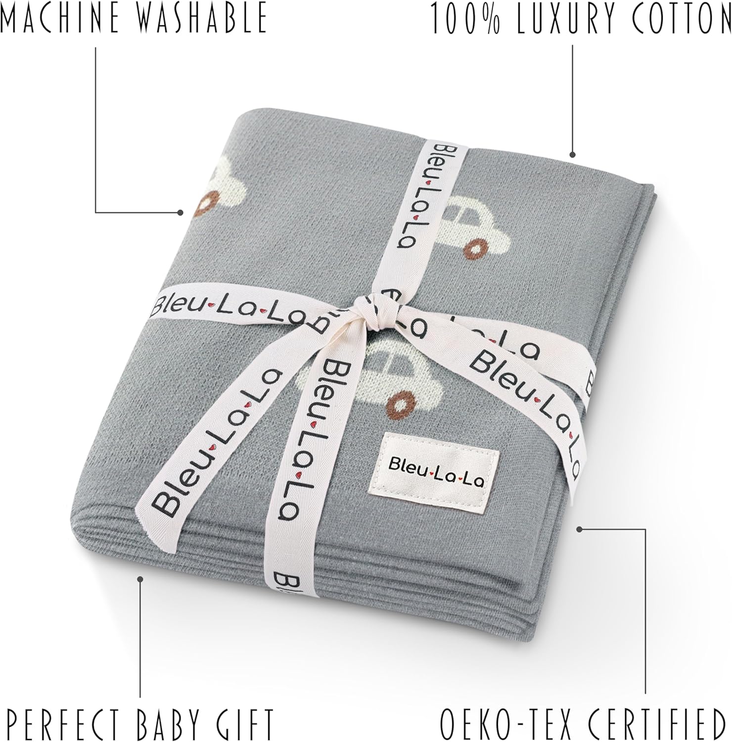 Baby Swaddle Blanket for Boys - 100% Oeko Tex Certified Natural Cotton Buttery Soft Cozy Receiving