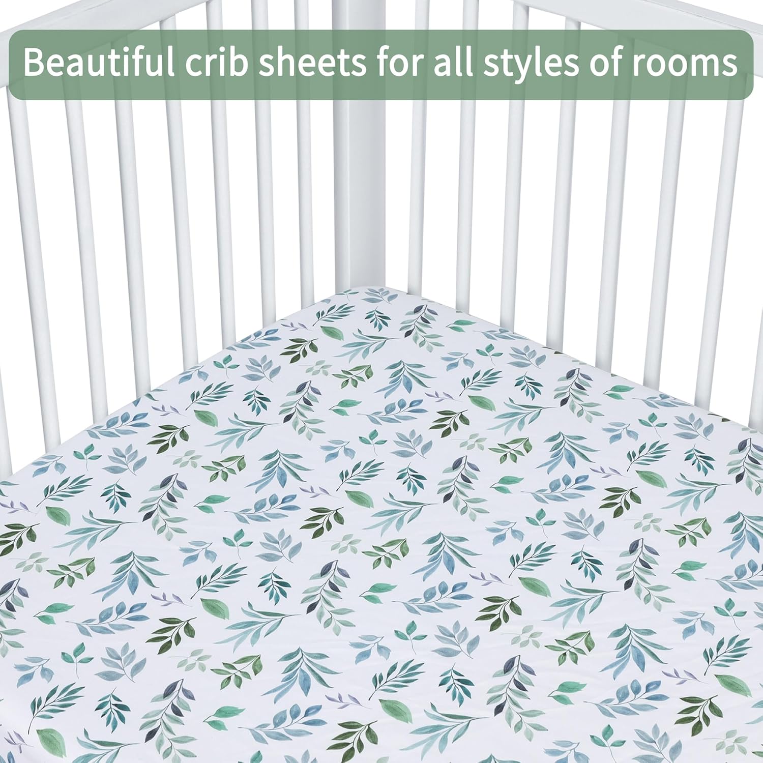 Baby Crib Sheets for Boys Girls, 2 Pack Fitted Crib Sheet for Standard Crib and Toddler Mattress