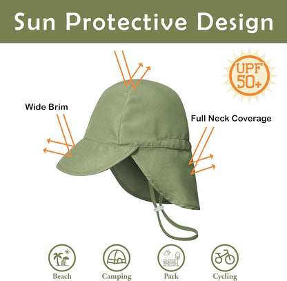 2 Pack Baby Sun Hats UPF 50+ Toddler Beach Hat for Girls Boys 0-4 Years