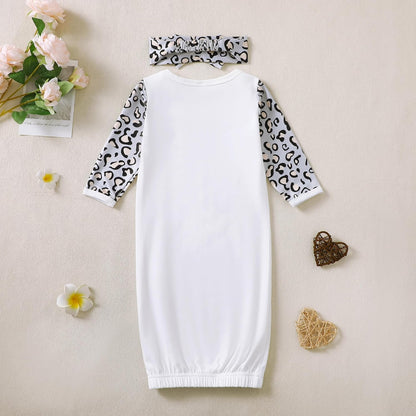 AMAWMW Newborn Baby Girl Little Sister Sleeper Gown Stripe Long Sleeve Nightgown Pajamas Gifts Stuff Essential Outfit