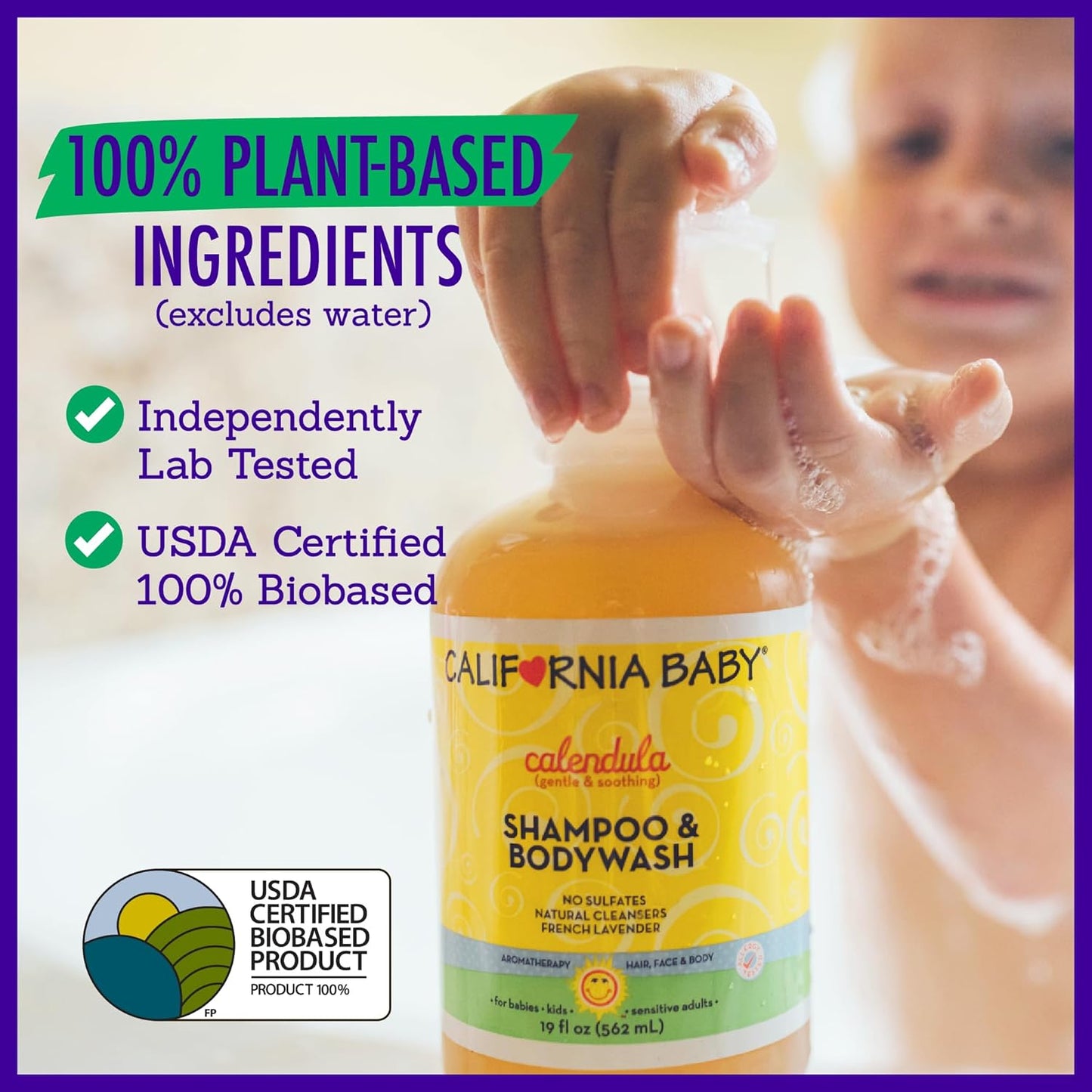 California Baby Calendula Shampoo and Body Wash - Allergy tested Baby Soap and Toddler Shampoo, for