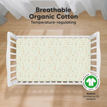 KeaBabies 2-Pack Organic Crib Sheets for Boys, Girls - 52x28 Fitted Crib Mattress Sheet Neutral