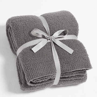 CYMULA Super Soft Knit Throw Blanket Twin Size Dark Grey-Lightweight Plush Fuzzy Fluffy Warm Cozy