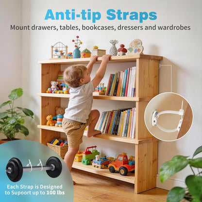 Inaya Baby Proofing Kit Advanced Set 50 Pack - Child Safety Hidden Locks for Cabinets & Drawers