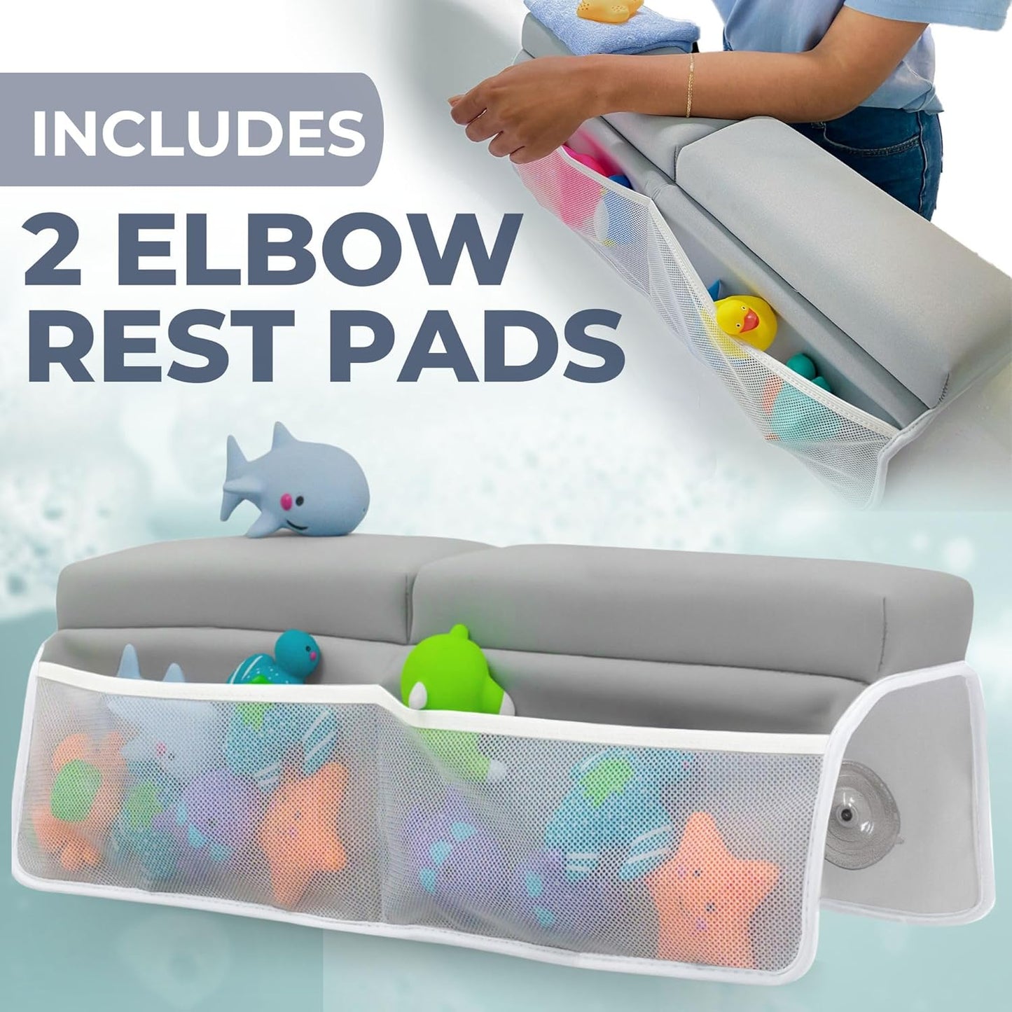 Comfortable Baby Bath Kneeler and Elbow Rest Pad Set – Thick Memory Foam Bath Kneeling Pad with
