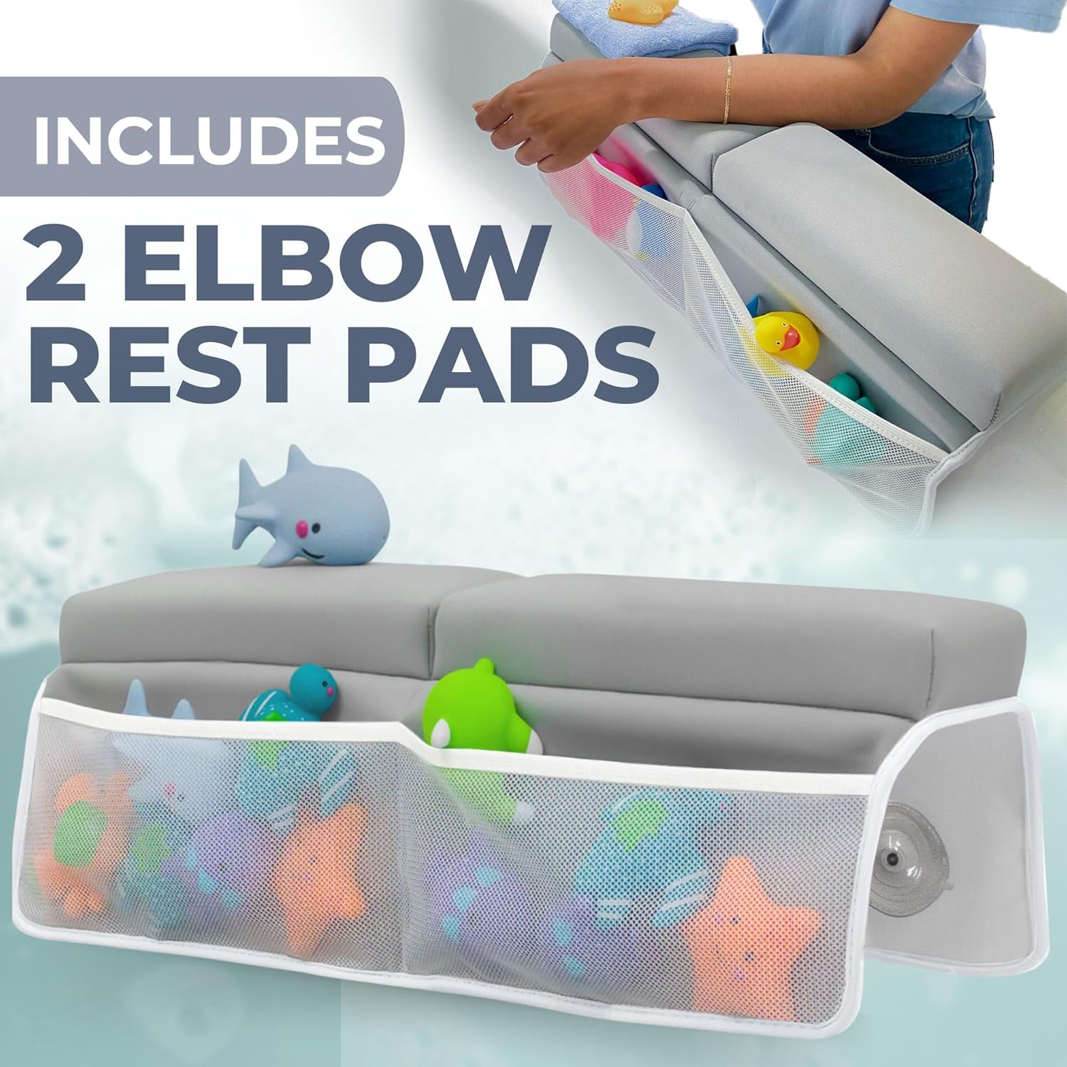 Comfortable Baby Bath Kneeler and Elbow Rest Pad Set – Thick Memory Foam Bath Kneeling Pad with