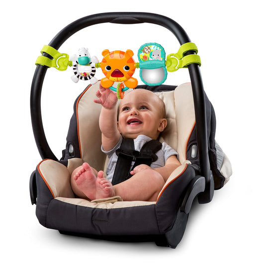 Bright Starts Take Along Musical Carrier Baby Activity Toy Bar, Hanging Car Seat Toy, 4 Fun