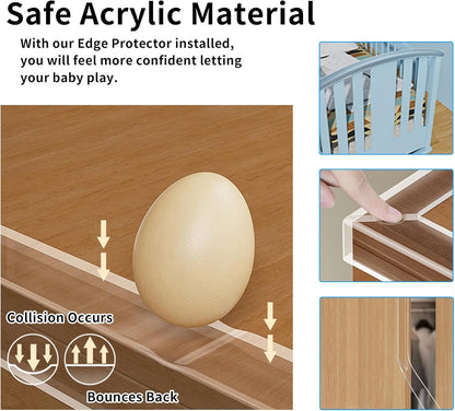 1.18 in x 16.4 FT,Clear Edge Corner Protector Baby Proofing with 6 Corners,Self Adhesive Protective Bumper Guards for Cabinet Door Desk Glass Table Bed Furniture,Kitchen Countertop