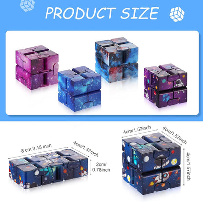 Galaxy Infinity Space Astronaut Infinity Toy Stress and Anxiety Relief Cool Hand Mini Kill Time Cube Toys for ADHD Teens Adults, 5 Styles (Graceful Style, 20 Pieces)