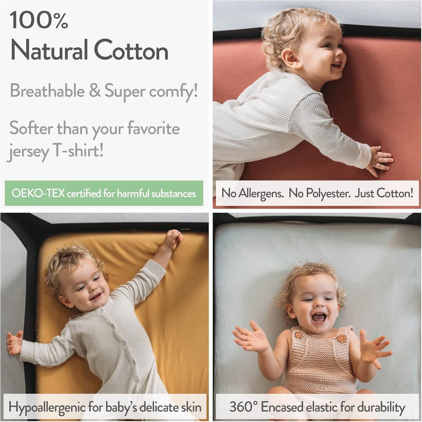Mini Portable 24x38 Fitted Crib Sheets – Compatible with Dream on Me, Delta Porta Crib and Arms
