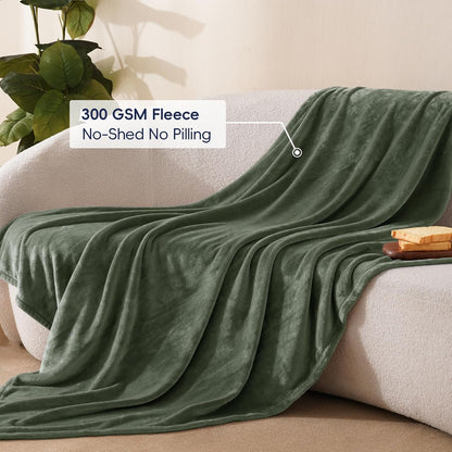 PHF Ultra Soft Fleece Throw Blanket, No Shed No Pilling Luxury Plush Cozy 300GSM Lightweight