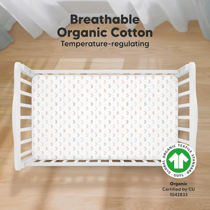 KeaBabies 2-Pack Organic Crib Sheets for Boys, Girls - 52x28 Fitted Crib Mattress Sheet Neutral