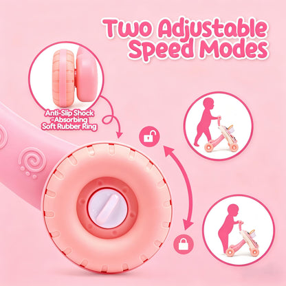 CUTE STONE 2-in-1 Baby Walker for Girls, Toddlers Learning Walker, Early Educational Push Walking