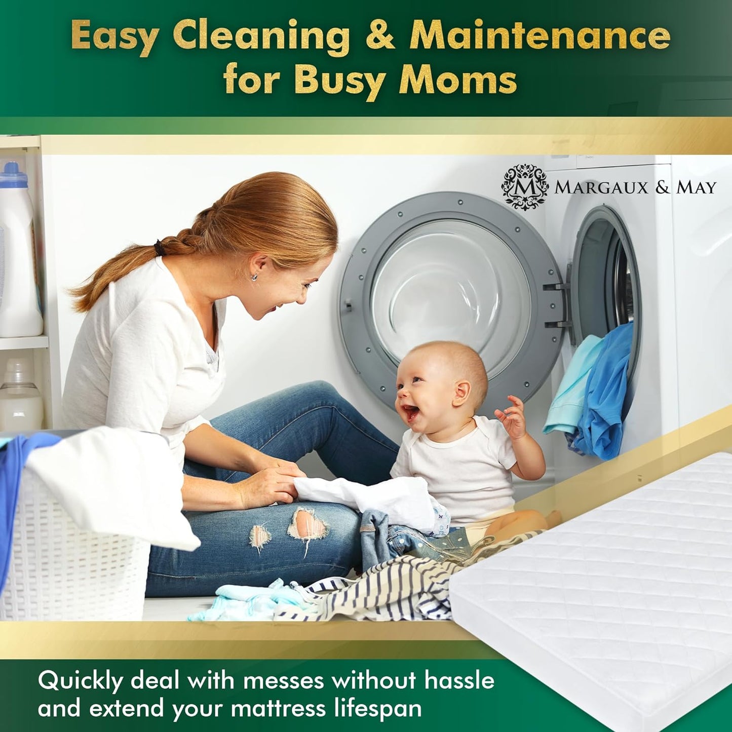 Crib Mattress Protector Pad 2 Pack - Ultra-Soft Waterproof Breathable Premium Bamboo Rayon