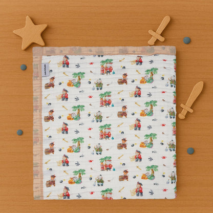 Organic Cotton Muslin Baby Blanket for Boys and Girls - Luxurious Soft Toddler Quilt for Swaddling - Gender Neutral Blankets Makes a Great Animal Pirates
