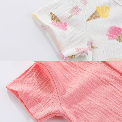 Baby Girl Romper Button Jumpsuit Summer Infant Boy Clothes for 0-24 Months