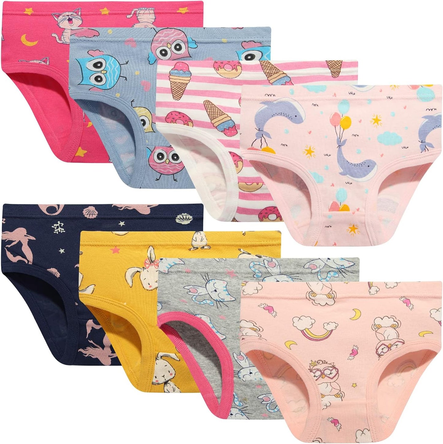 Girls' Cotton Brief Breathable Toddler Panties Kids Assorted Underwears 6-8 pieces