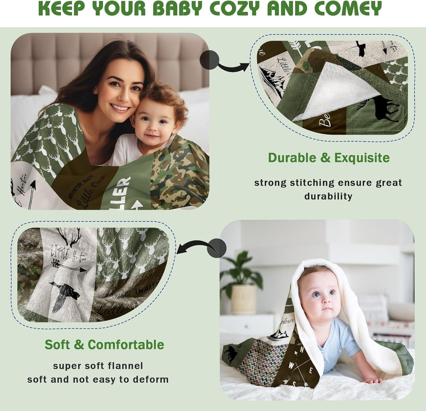 Custom Baby Blanket for Boy Girl Personalized Blanke with Name Gifts for Newborn Customized Gifts for Baby Shower Birthday