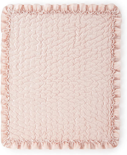 Levtex Baby - Heritage Crib Bed Set - Baby Nursery Set - Blush Velvet - Rich Velvet - 4 Piece Set Includes Quilt, One Fitted Sheet, Changing Pad & Skirt/Dust Ruffle