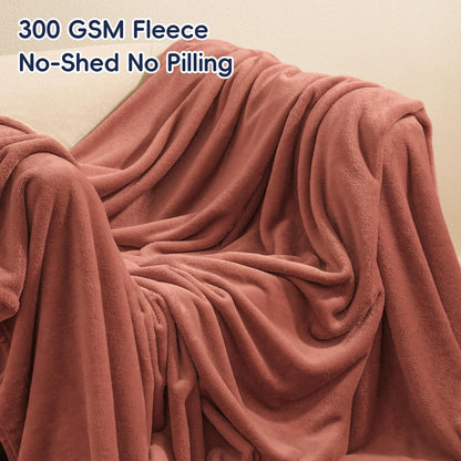 PHF Ultra Soft Fleece Blanket Twin Size, No Shed No Pilling Luxury Plush Cozy 300GSM Lightweight