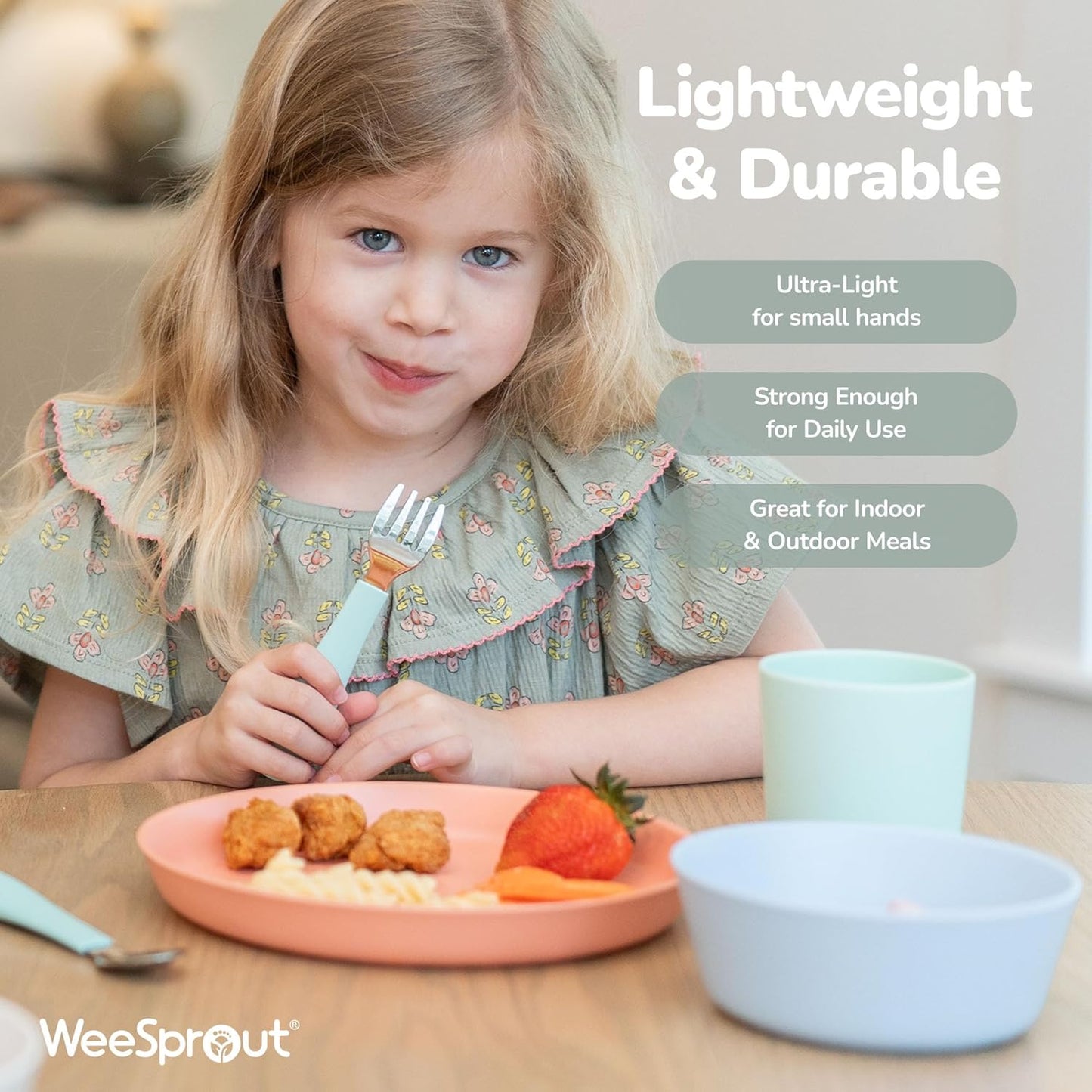 WeeSprout Bamboo Grow-With-Me Sippy Cups with Lids, 10 oz Set of Four, Babies Kids & Toddlers, Made With Bamboo & 100% Silicone, Bite Spout Design, Dishwasher Safe