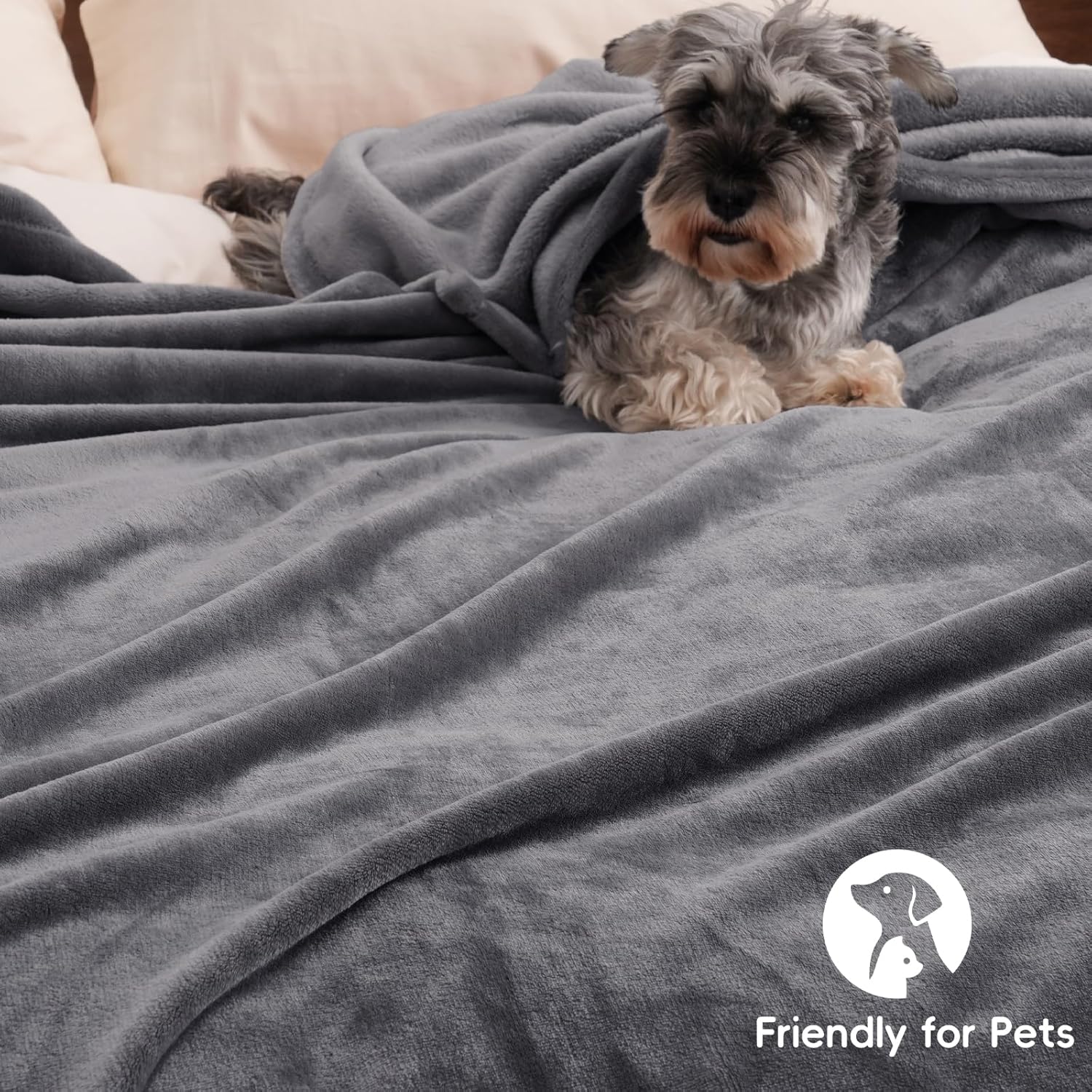 PHF Ultra Soft Fleece Blanket Queen Size, No Shed No Pilling Luxury Plush Cozy 300GSM Lightweight