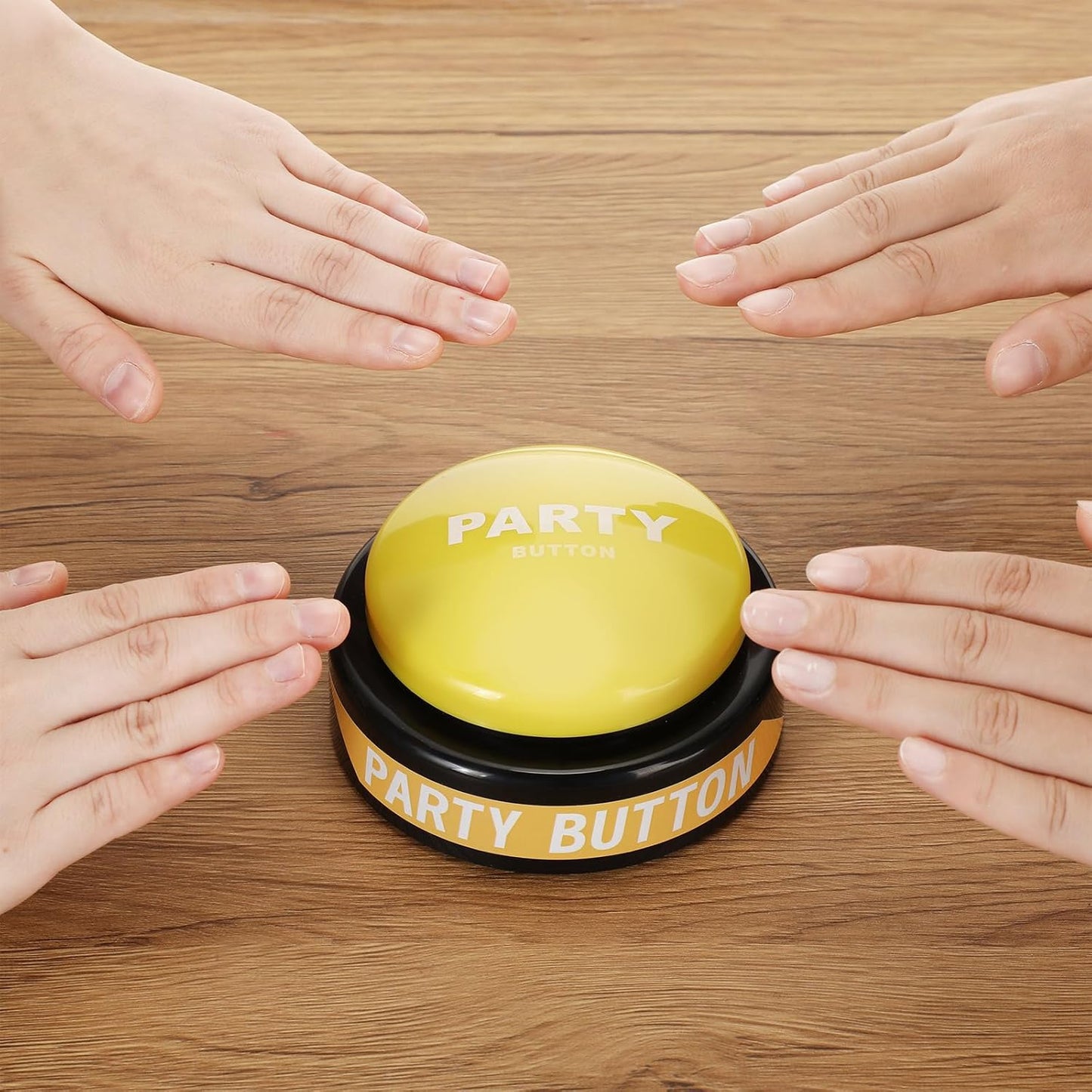 Dance Party Button with Music Sound Button Desk Toys for Office for Adults Classroom Buzzers Novelty Fun Gag Gifts Office Toys Desk Decor Gadget, 4.5 x 4.5 x 1.5 Inch (Yellow)