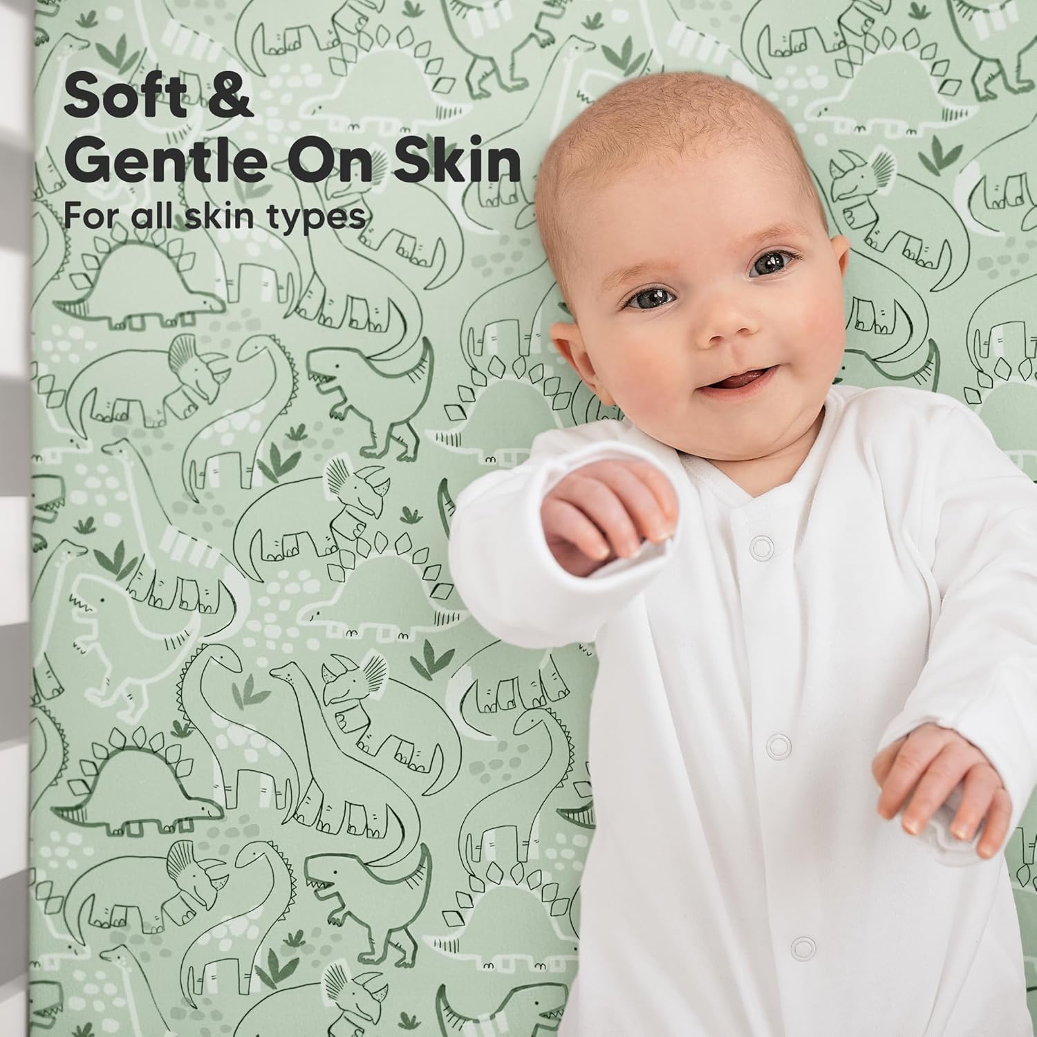KeaBabies 2-Pack Organic Crib Sheets for Boys, Girls - 52x28 Fitted Crib Mattress Sheet Neutral