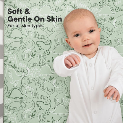 KeaBabies 2-Pack Organic Crib Sheets for Boys, Girls - 52x28 Fitted Crib Mattress Sheet Neutral