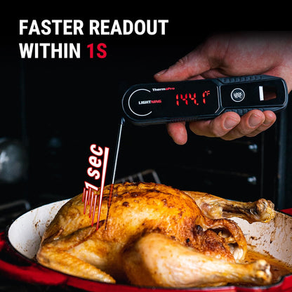 ThermoPro Lightning 1-Second Instant Read Meat Thermometer, Kitchen Food Thermometer with Auto