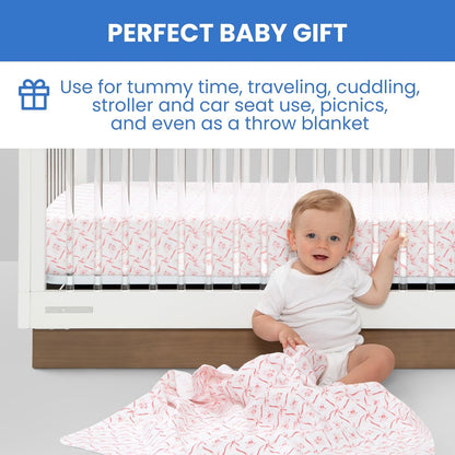 Delta Children 100% Cotton Flannel Baby Receiving Blankets for Girls and Boys – 30x30 Inches (Pack