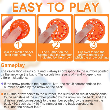 Math Fidget Spinners, Math Facts Fidget Spinners, Math Fact Fidget Spinner, Fidget Learning Game Toy, Round Math Fidget Spinner Children Counting Toys Learning Early Education(Multiplication 9PCS)