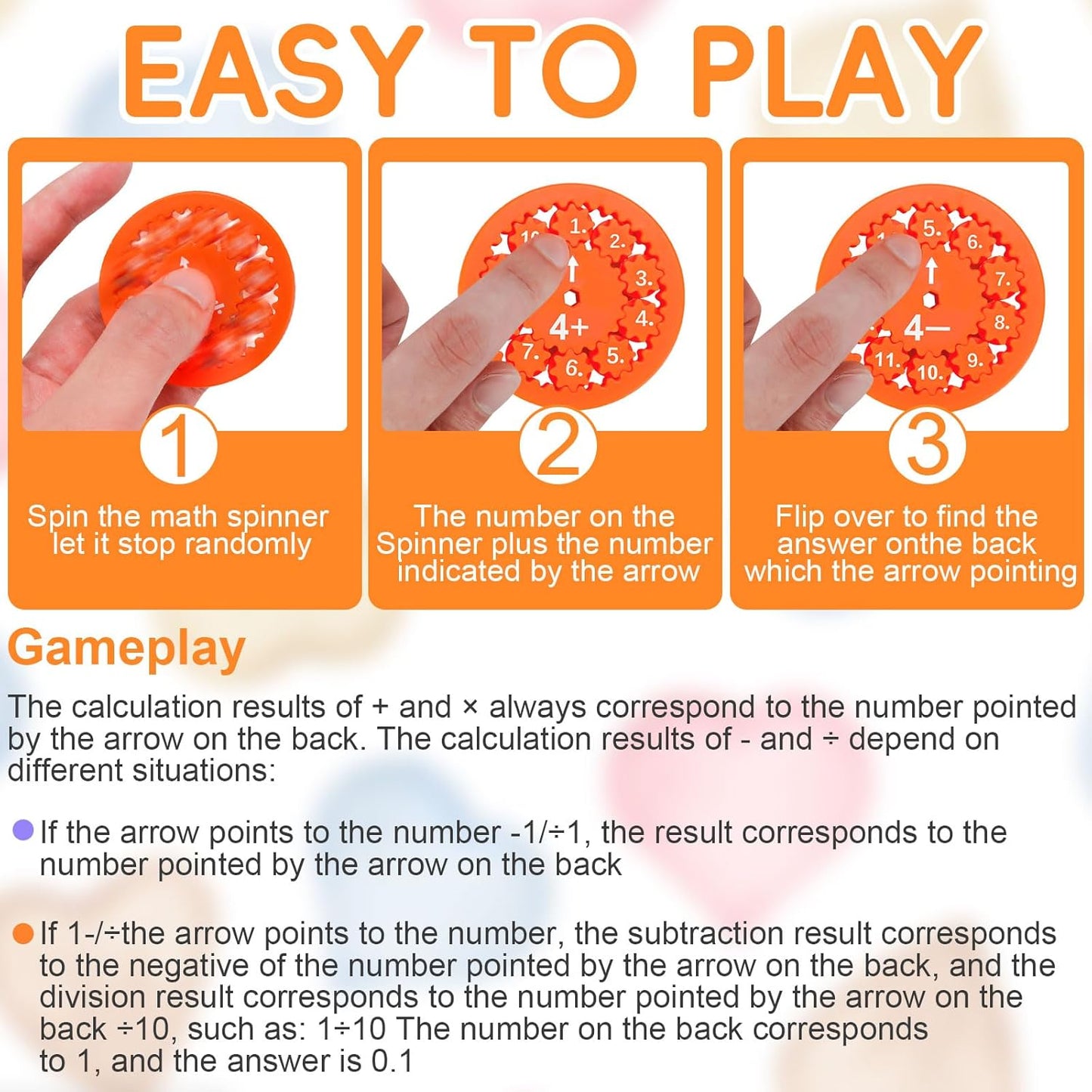 18PCS Math Fidget Spinners,Math Spinners,Math Fidget Toy Multiplication,Math Fidget Spinner,Math Facts Fidget Spinners,Multiplication Fidget Spinner,Math Fact Fidget Spinners