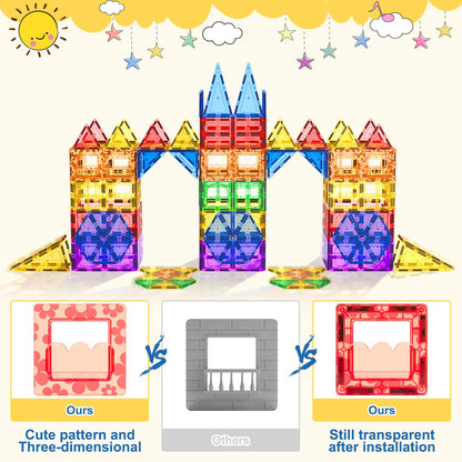 60 PCS Magnetic Building Tiles Kids Toys STEM Magnetic Blocks Sensory Toys