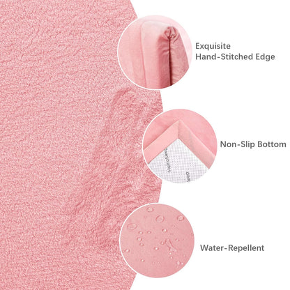 Play Mat for Babies Toddlers,1.3" Thick Elasti-Foam Anti-Fall Cushion Mat for kids Room,28×72 Bedroom Bedside Rugs,Water-Repellent Soft Coral Velvet,Non-Slip(Pink)
