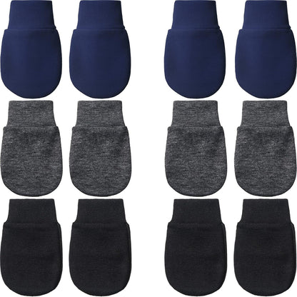 Geyoga 6 Pairs Newborn Baby Mittens No Scratch Gloves Infant Toddler Anti Scratch Essentials Unisex for 3-9 Months Girls Boys