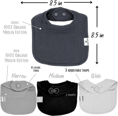 DiaperSquad's Baby Bibs for Drooling and Teething, Bibs for Boys, Baby Girl - Solid Cotton Baby Drool Bibs
