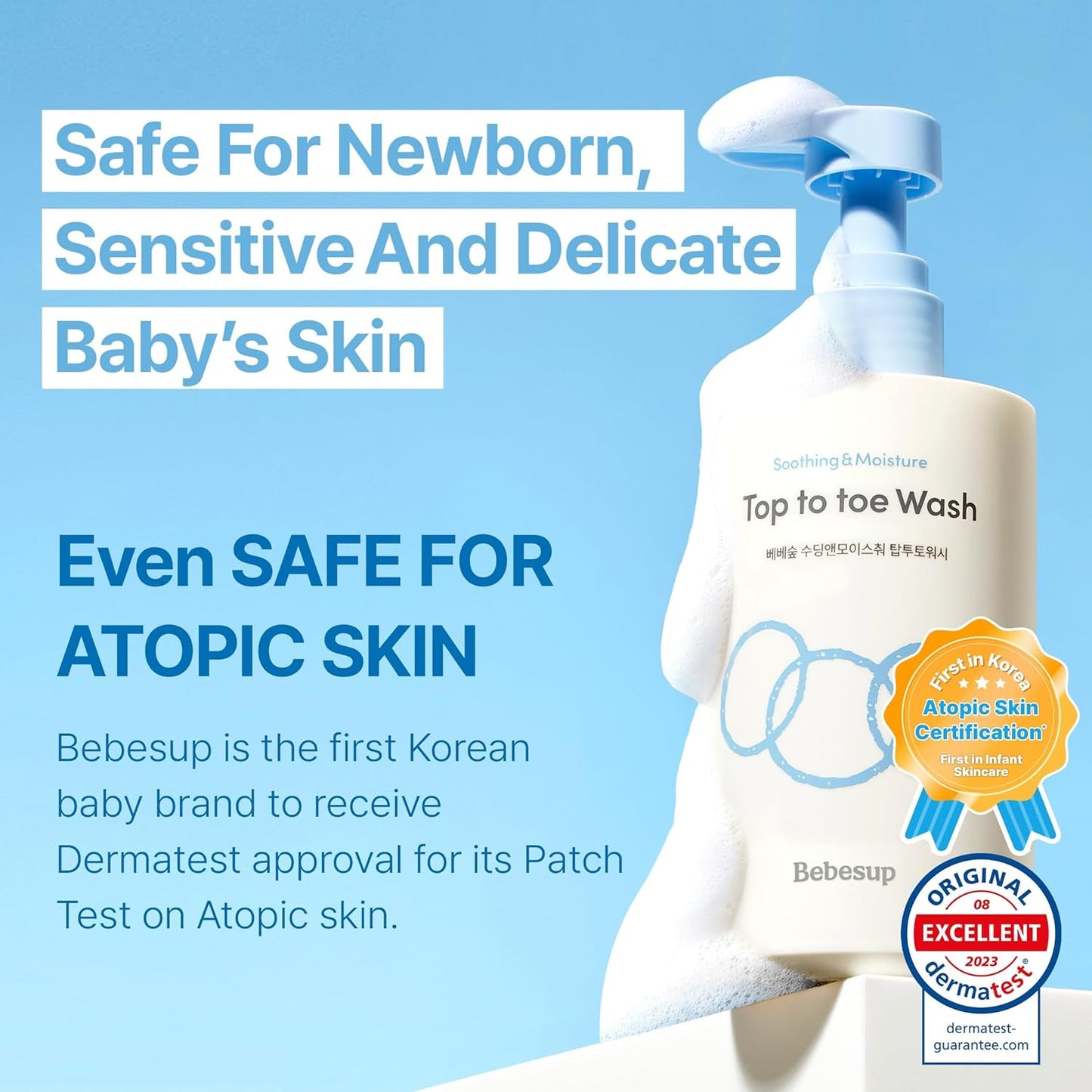 BEBESUP- 베베숲 Head to Toe Wash Baby Shampoo | Korean Skincare for Sensitive & Atopic Skin Organic